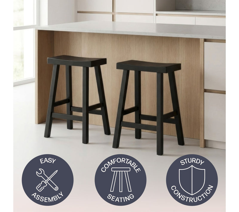 Alaterre Furniture Set of 2 Hayes 27" Counter Height Bar Stool — View 5