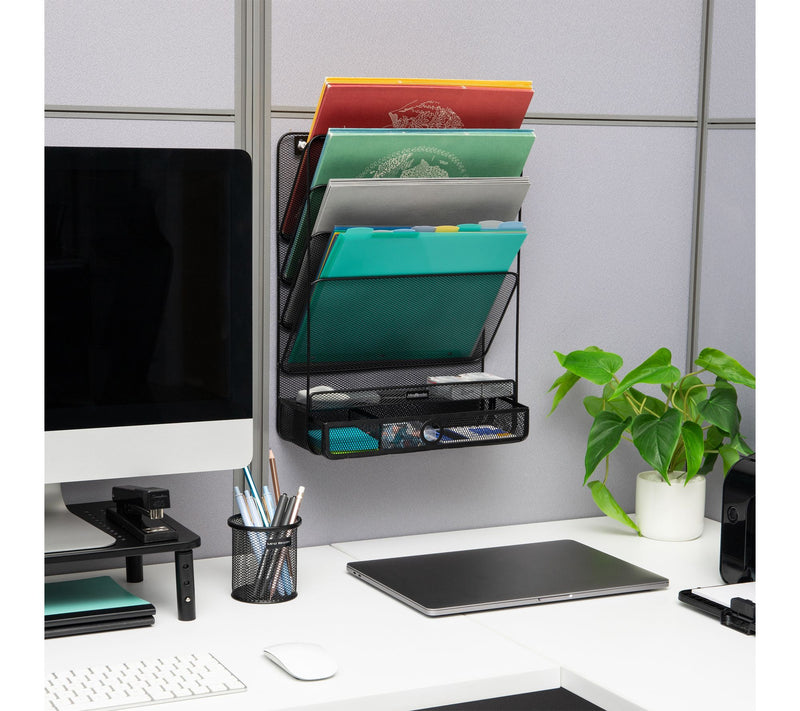 Mind Reader 4-Tier Vertical File Storage, Desktop Organizer — View 2