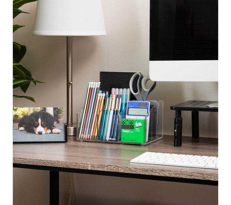 Mind Reader 7-compartment Desktop Organizer, Clear — View 2