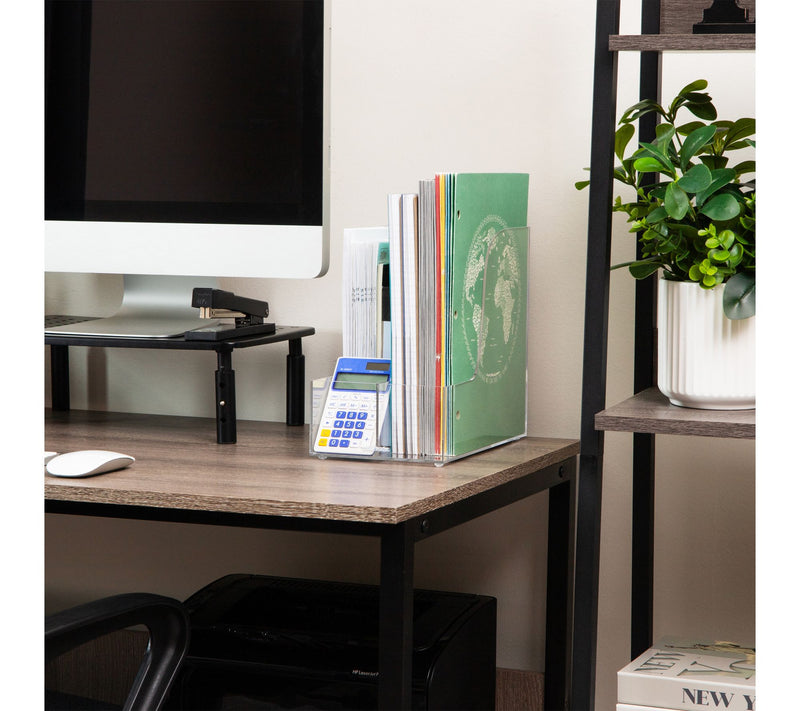 Mind Reader Vertical File Storage, Desktop Organizer, Clear — View 6