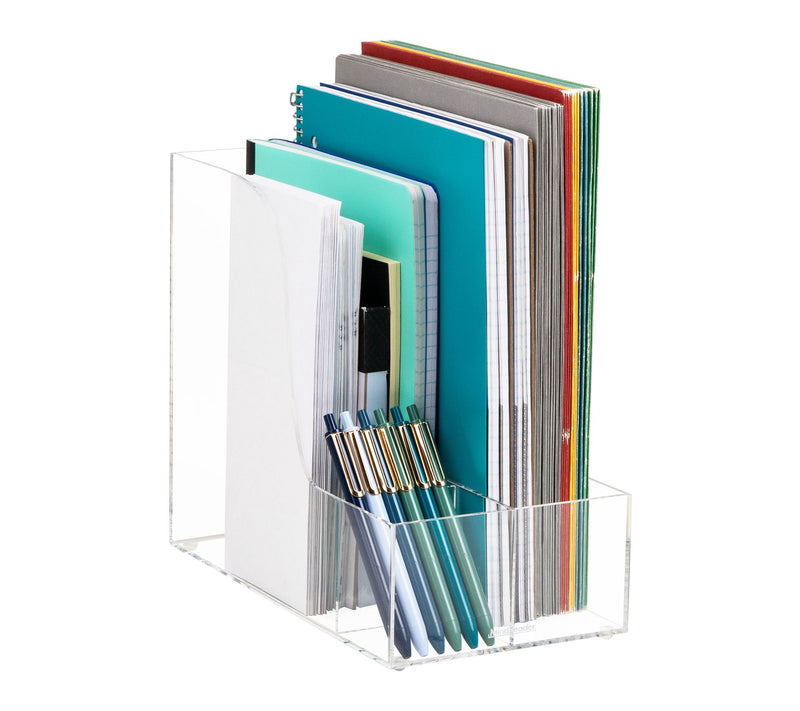 Mind Reader Vertical File Storage, Desktop Organizer, Clear — Main view
