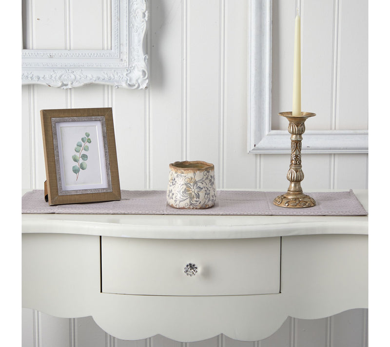 Nearly Natural 4.5" Tuscan Ceramic Gray ScrollPlanter — Main view