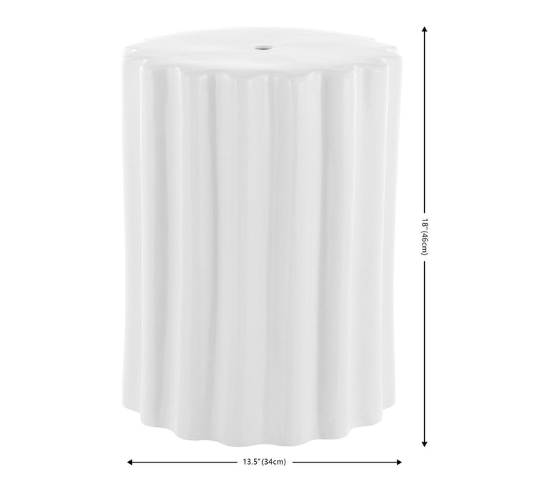 Tulett, 18 Inch, Ceramic Garden Stool by Valerie — View 6