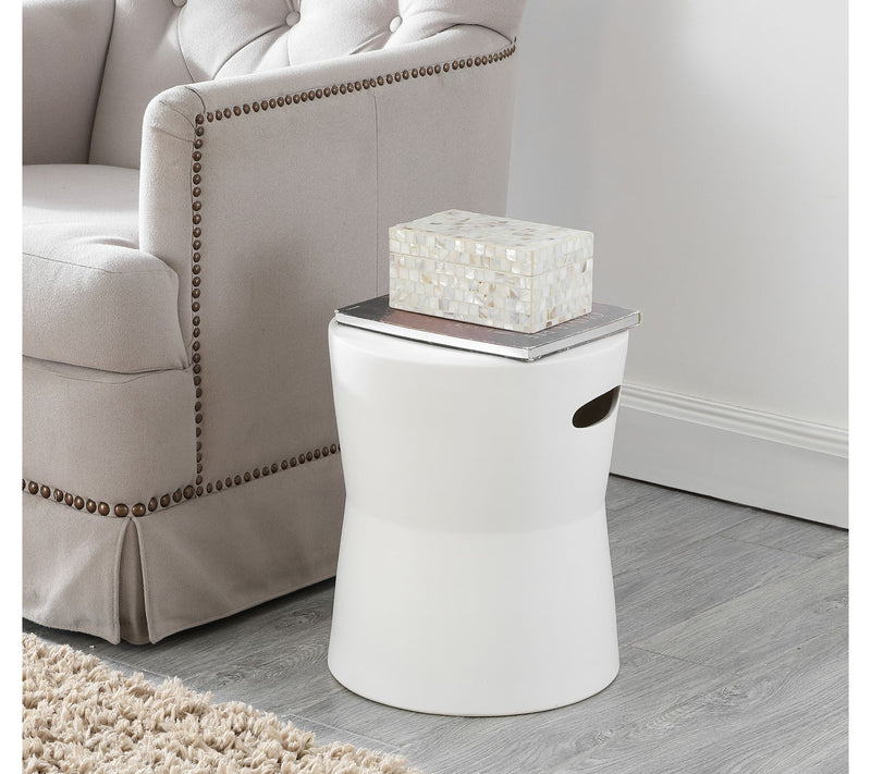 Dijera, 16 Inch, Ceramic Garden Stool by Valerie — View 2