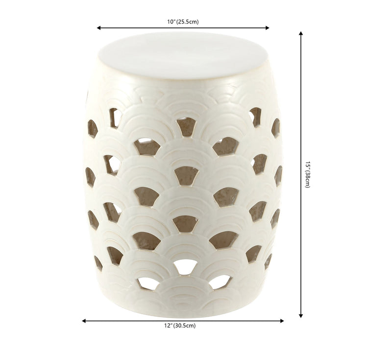 Amaissa, 15 Inch, Ceramic Garden Stool by Valerie — View 5
