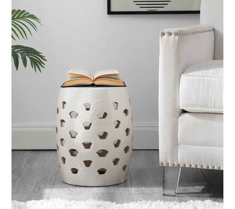 Amaissa, 15 Inch, Ceramic Garden Stool by Valerie — View 2