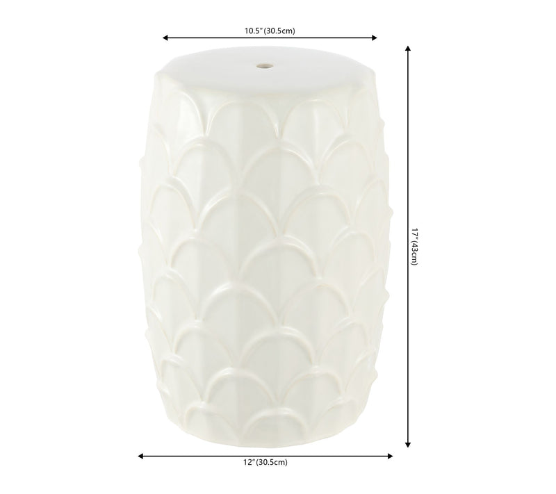 Seina, 17 Inch,  Ceramic Garden Stool by Valerie — View 5