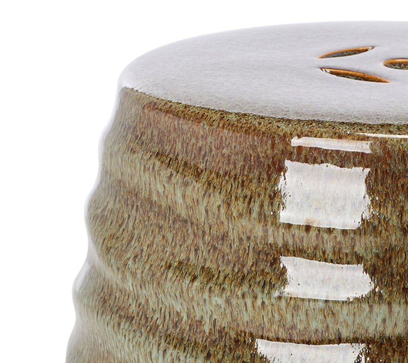 Kita, 19 Inch, Ceramic Garden Stool by Valerie — View 3