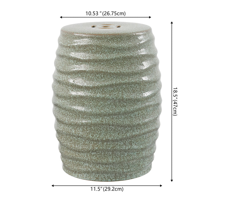 Kita, 19 Inch, Ceramic Garden Stool by Valerie — View 6