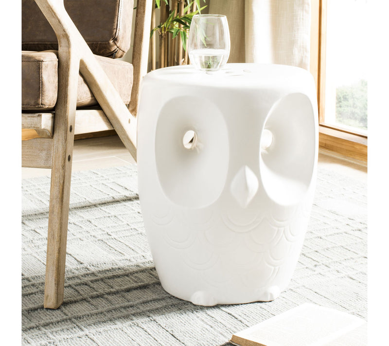 Owl, 17.5 Inch, Ceramic Garden Stool by Valerie — View 2