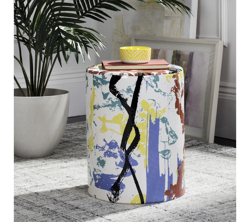 Kes Multicolor Garden Stool/Decal Finish by Valerie — View 2