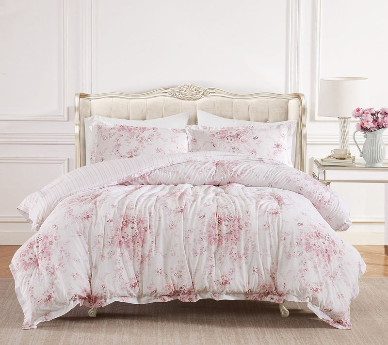 Shabby Chic Garden Floral Queen Comforter Set — Main view