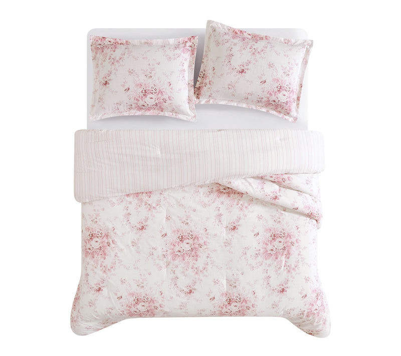 Shabby Chic Garden Floral Queen Comforter Set — View 3