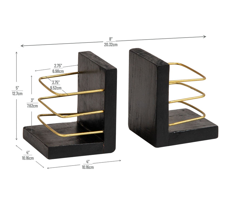 Mind Reader Decorative Basket Bookends Set of 2, Black — View 3