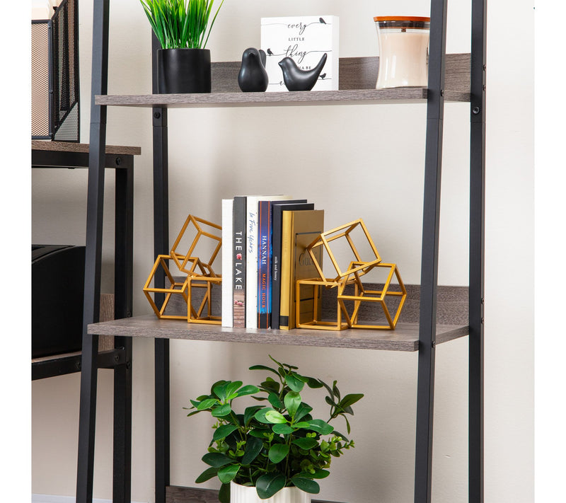 Mind Reader Decorative Geometric Cube Bookends,Set of 2 — View 2