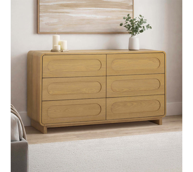 Teamson Home Tenley Oak Veneer Push Open 6-Drawer Dresser — Main view
