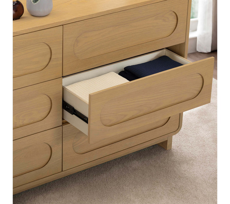 Teamson Home Tenley Oak Veneer Push Open 6-Drawer Dresser — View 6