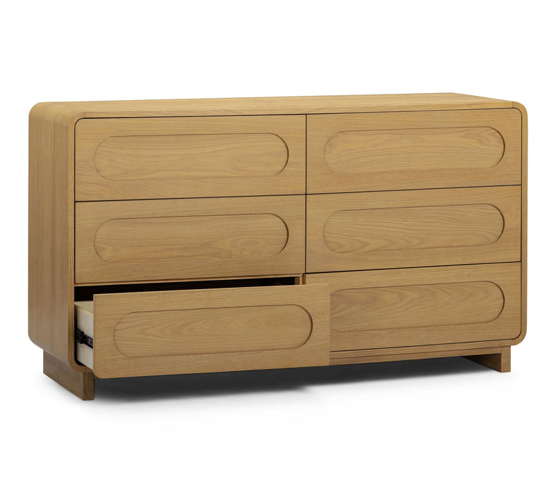 Teamson Home Tenley Oak Veneer Push Open 6-Drawer Dresser — View 3