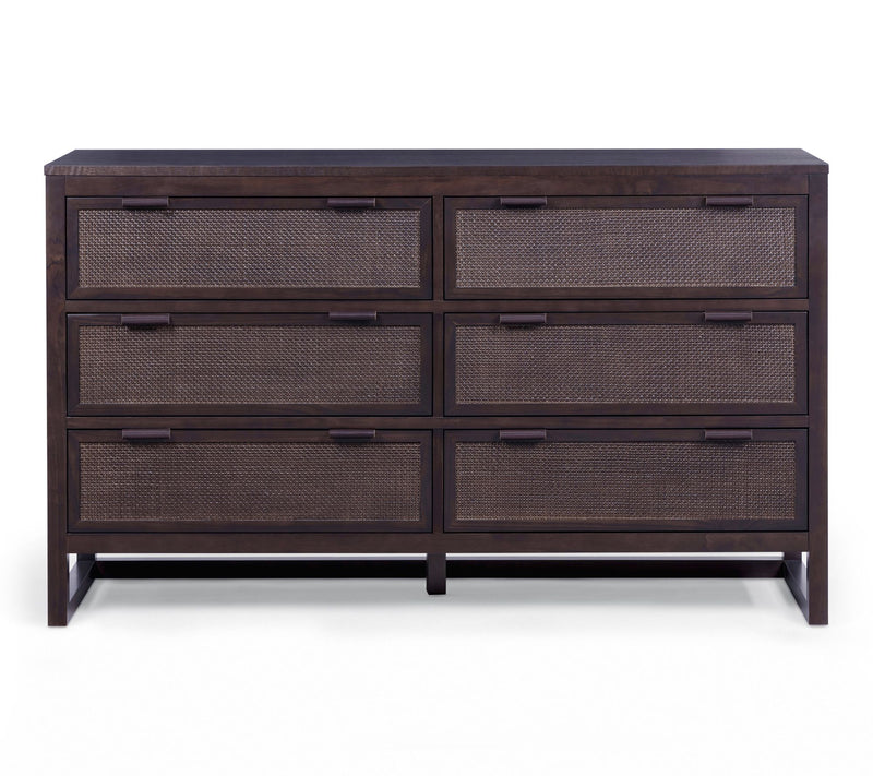 Teamson Home Hatteras 6 Drawer Dresser with Rattan Inset Panel — View 2