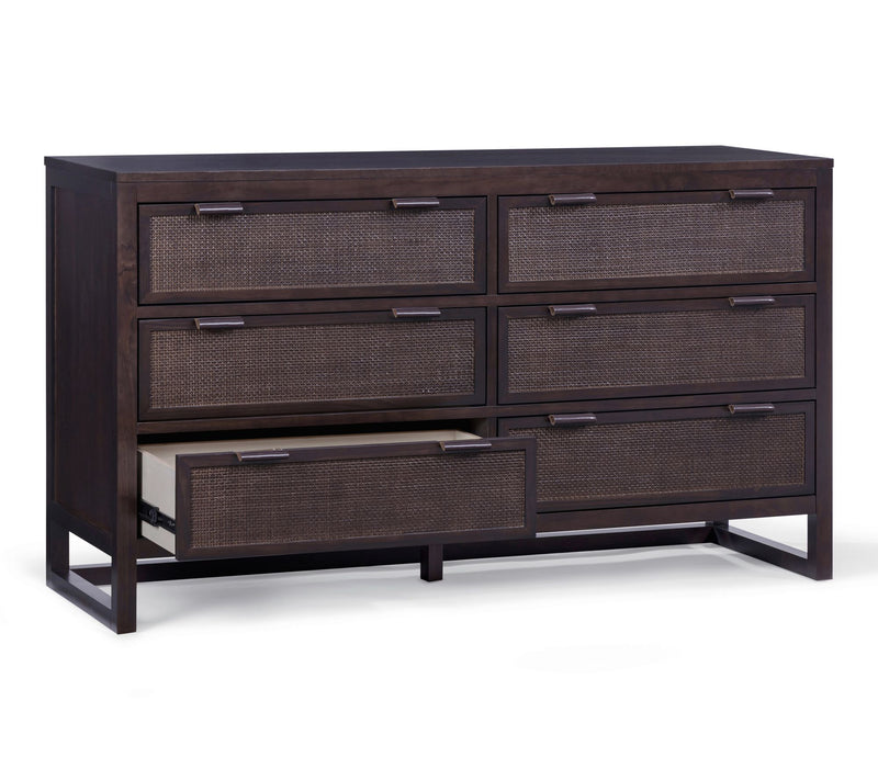 Teamson Home Hatteras 6 Drawer Dresser with Rattan Inset Panel — View 3