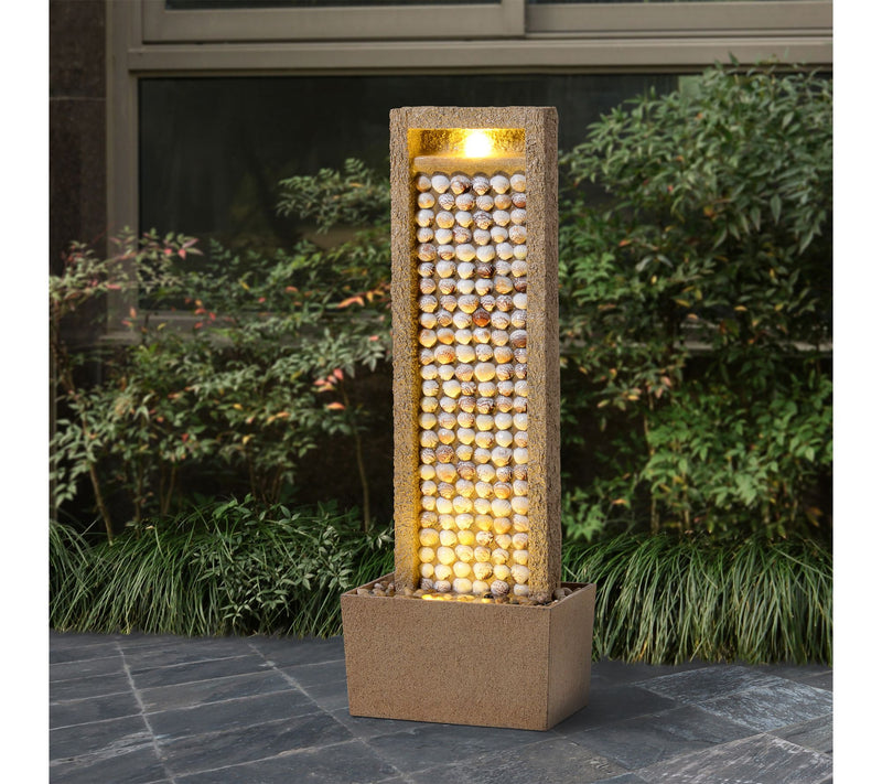 Teamson Home Coastal Seashells Brown Outdoor Water Fountain — View 8