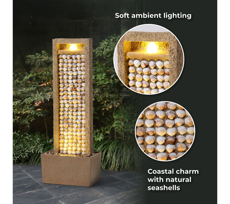 Teamson Home Coastal Seashells Brown Outdoor Water Fountain — View 4