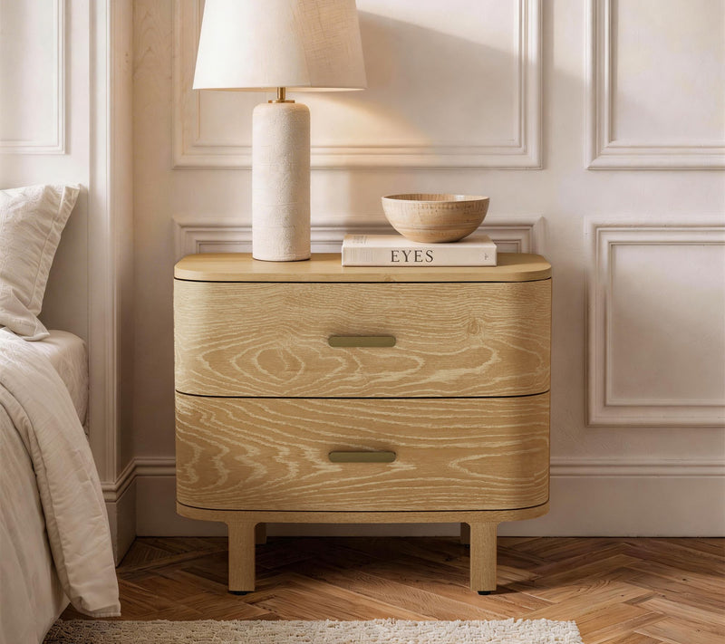 Manhattan Comfort Solara 30" Solid Wood Nightstand (2-Drawer) — View 2