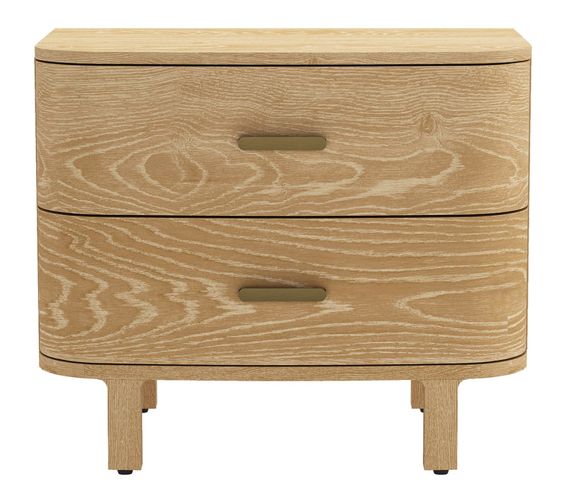 Manhattan Comfort Solara 30" Solid Wood Nightstand (2-Drawer) — Main view