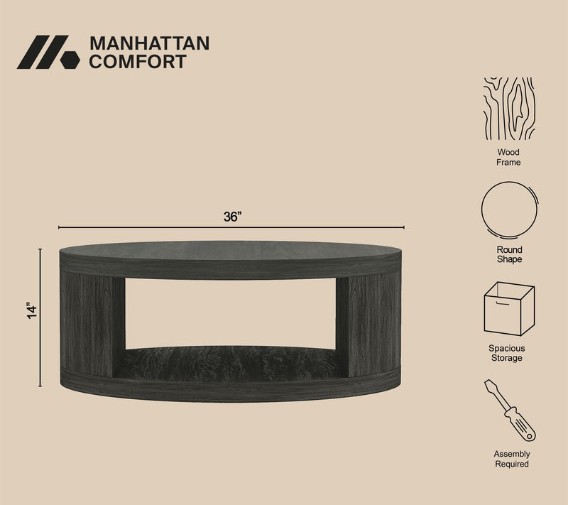 Manhattan Comfort Alure 36" Round Coffee Table — View 4