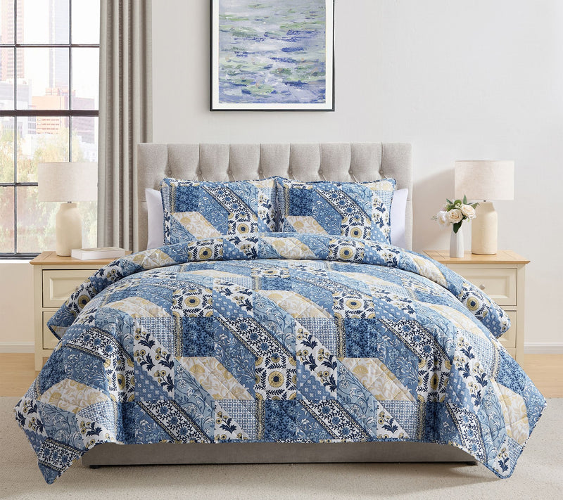 VCNY Home Joel 3-Piece Patchwork Quilt Set, Full/Queen — View 2