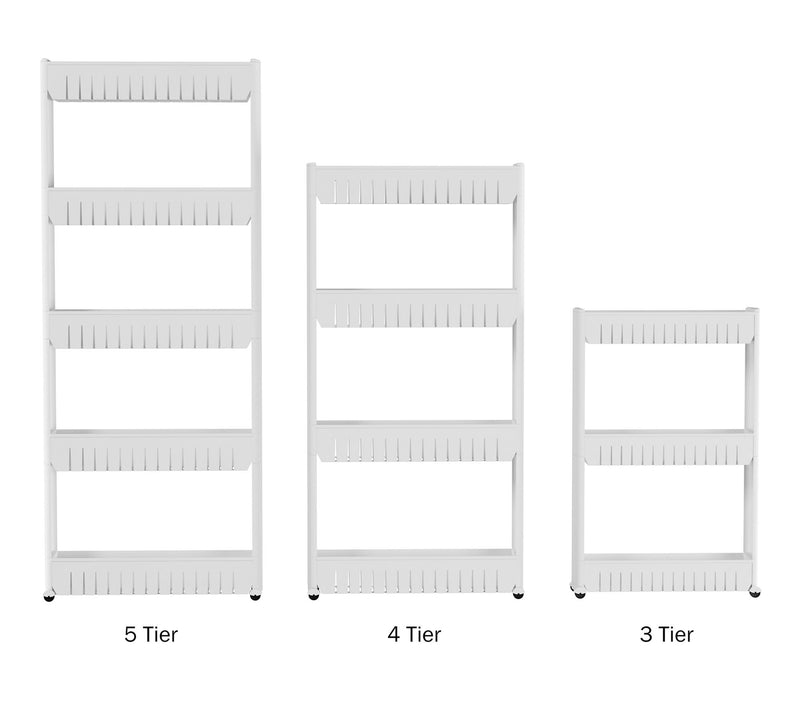 Lavish Home 4-Tier Rolling Cart Narrow-Space Slide-Out Storage — View 7