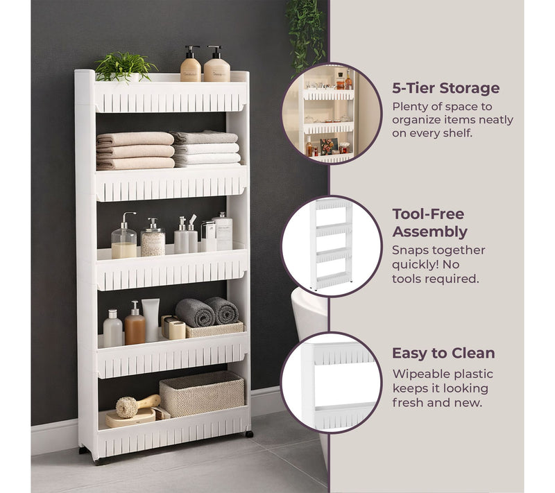 Lavish Home Slide-Out Pantry Storage  5-Tier Storage Organizer — View 2