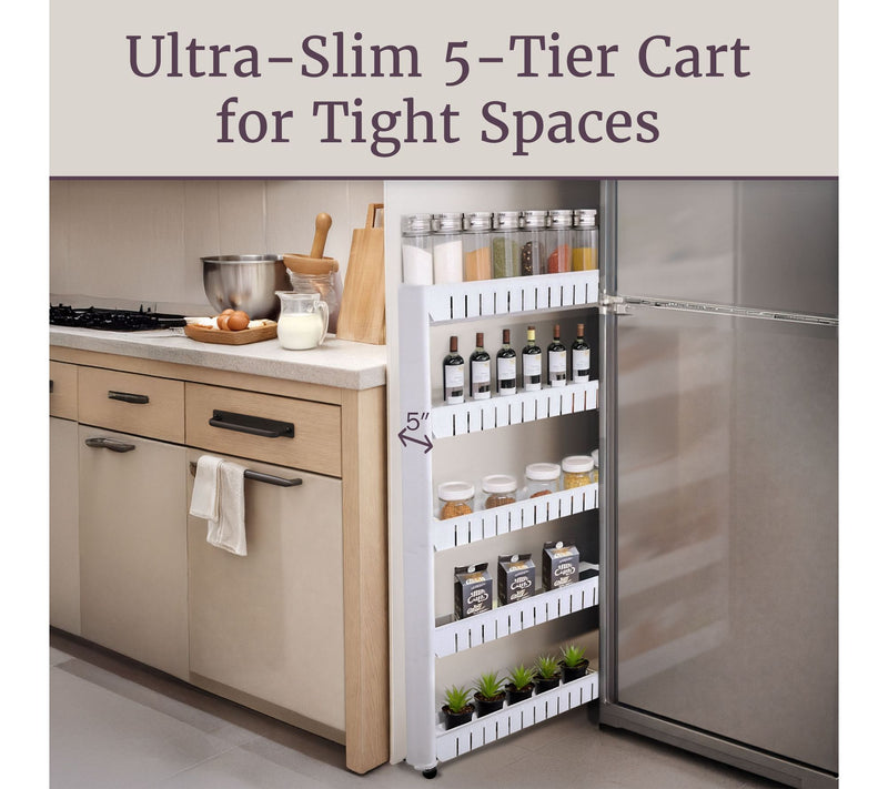 Lavish Home Slide-Out Pantry Storage  5-Tier Storage Organizer — View 3