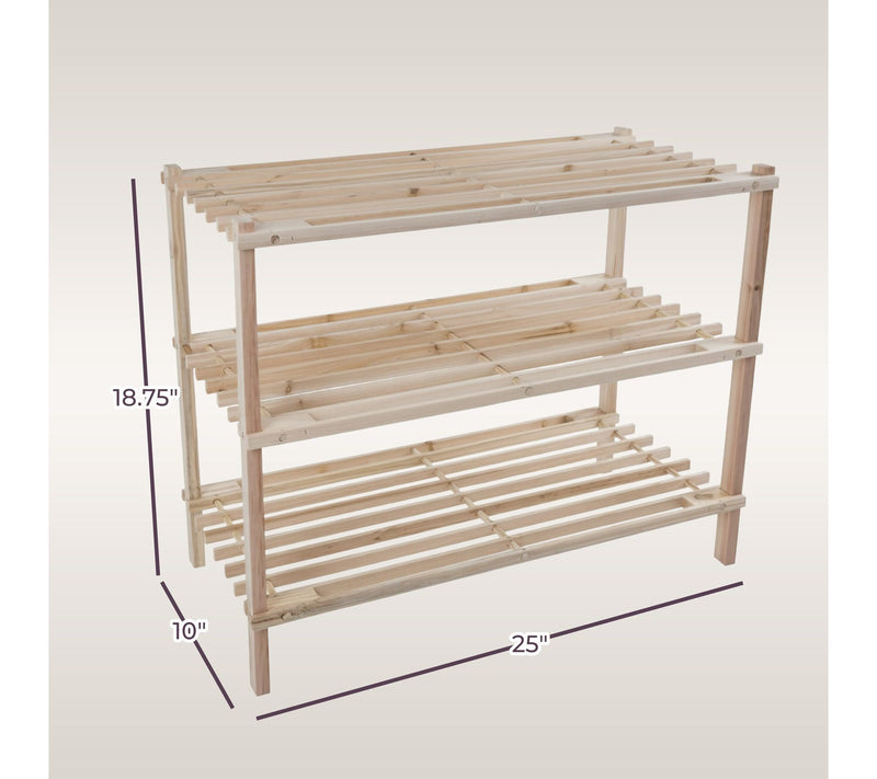 Lavish Home Shoe Storage Rack 3-Tier Wood ShoeOrganizer — View 8
