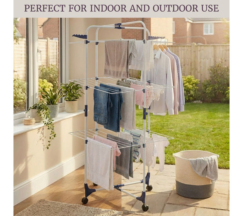Lavish Home Clothes Drying Rack 3-Tiered Laundry Station — View 2