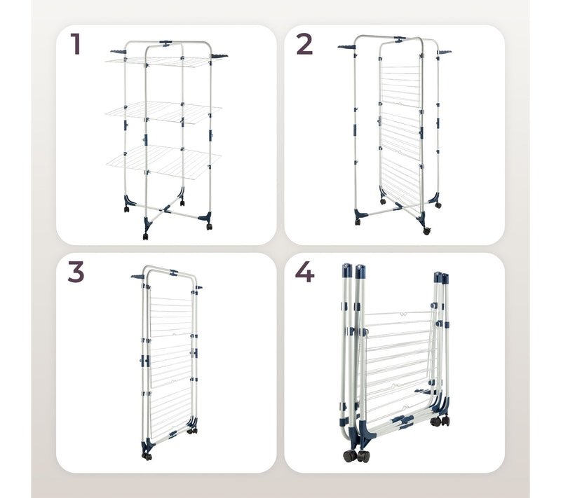 Lavish Home Clothes Drying Rack 3-Tiered Laundry Station — View 5
