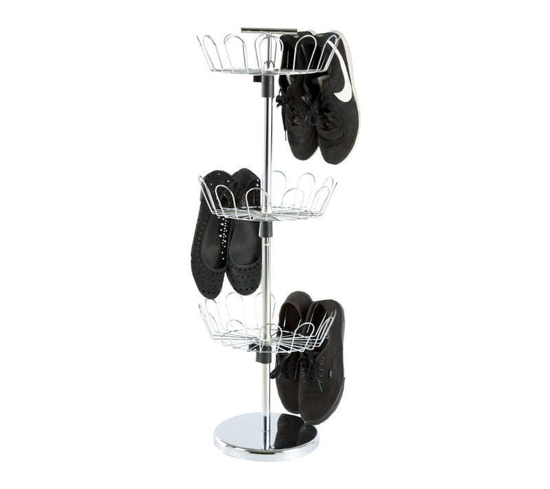 Lavish Home Rotating Shoe Rack 3-Tier Shoe Tower Holds 18 Pair — View 2