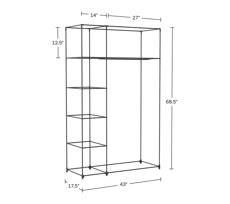 Lavish Home Portable Closet Wardrobe for Hanging Clothes — View 8