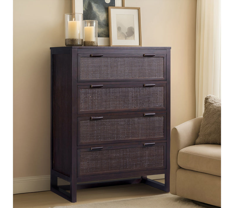 Teamson Home Hatteras Dresser with Rattan Inlayand 4 Drawers — View 3