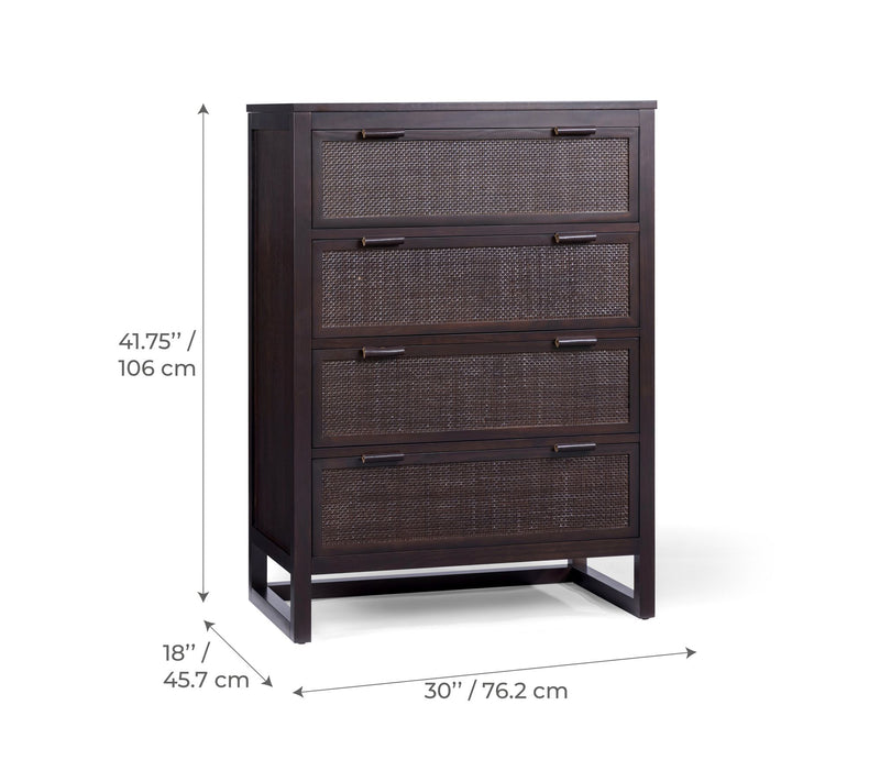 Teamson Home Hatteras Dresser with Rattan Inlayand 4 Drawers — View 6