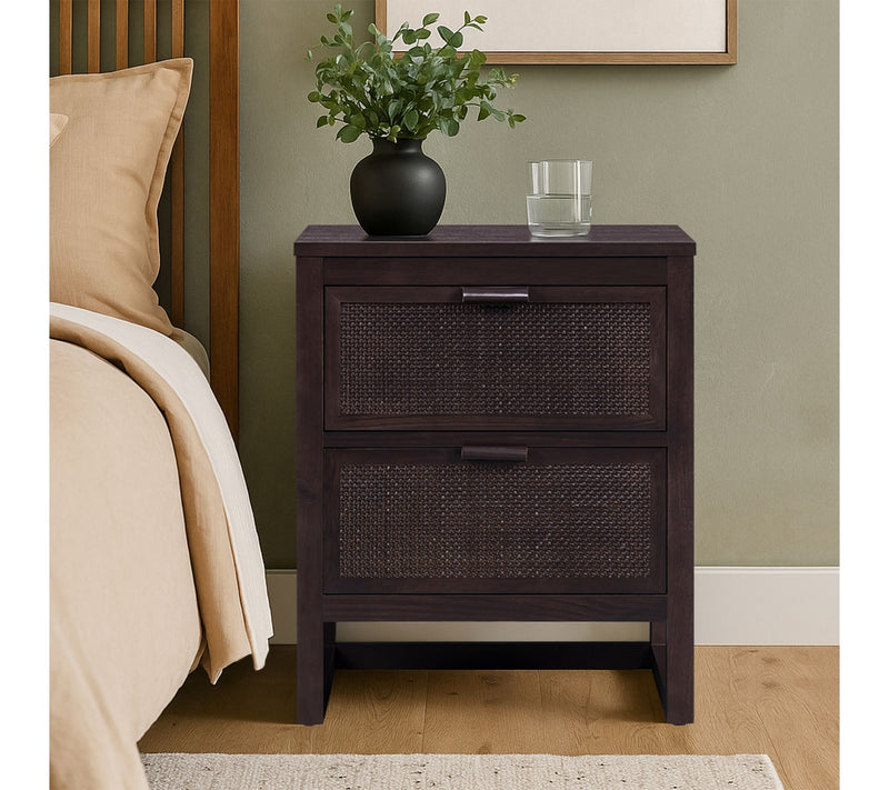 Teamson Home Hatteras Nightstand with 2 RattanInset Drawers — View 5