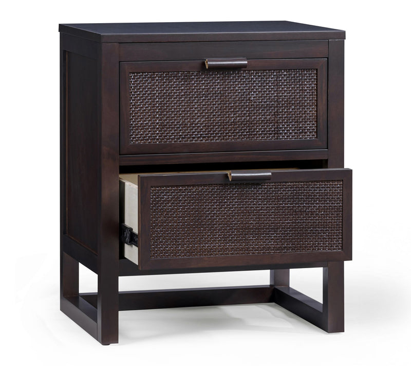 Teamson Home Hatteras Nightstand with 2 RattanInset Drawers — View 3