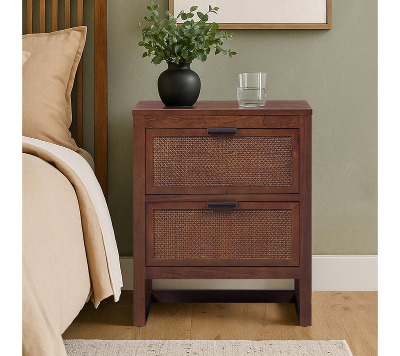 Teamson Home Hatteras Nightstand with 2 RattanInset Drawers — View 13
