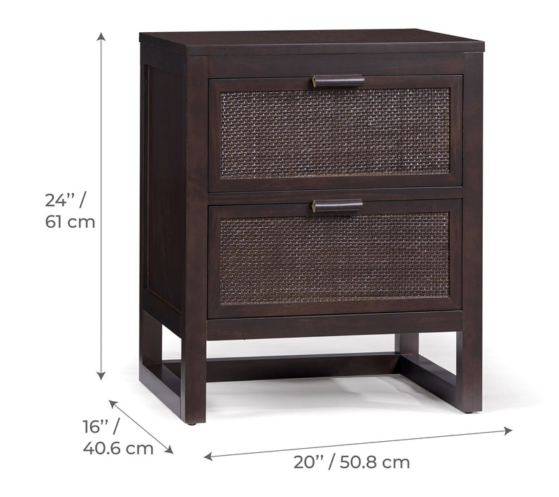 Teamson Home Hatteras Nightstand with 2 RattanInset Drawers — View 7
