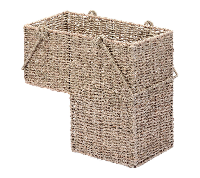 Villacera 14" Handmade Wicker Stair Case Basketwith Handles — View 10