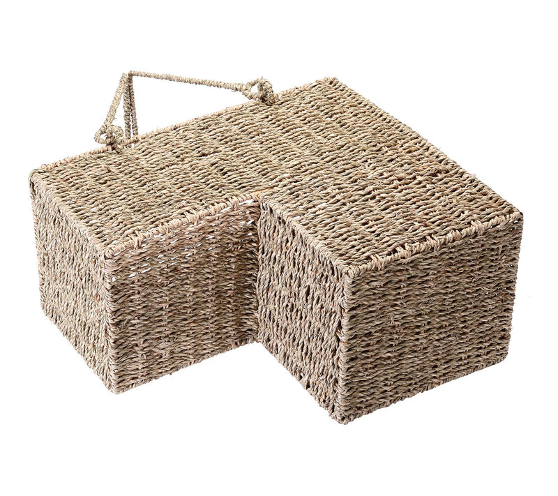Villacera 14" Handmade Wicker Stair Case Basketwith Handles — View 4