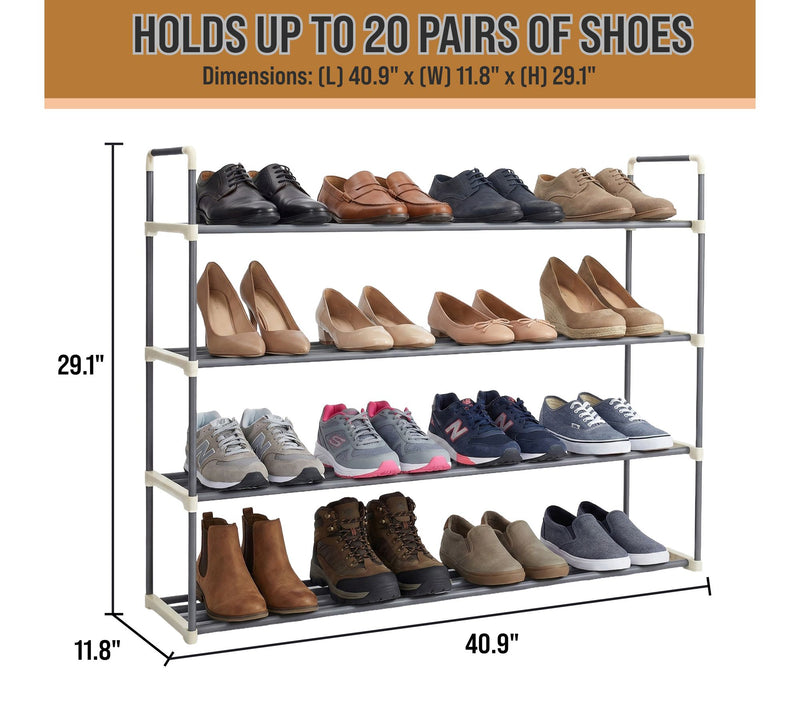Home-Complete Shoe Storage Rack 4-Tier Shoe Organizer — View 6
