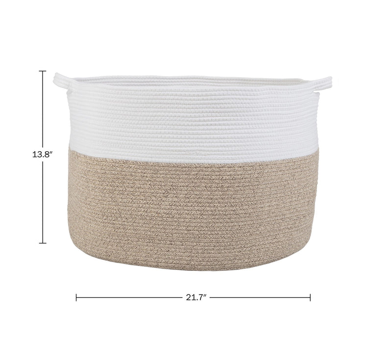 Home-Complete Extra-Large Cotton Rope Basket with Handles — View 6
