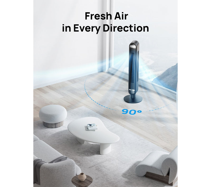 DREO 42" Tower Fan, 6 Speeds 25ft/s Airflow with Remote — View 4