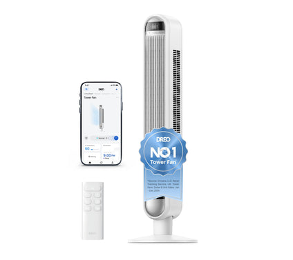 DREO 42" Smart Tower Fan with Remote 6-Speed 90Osc